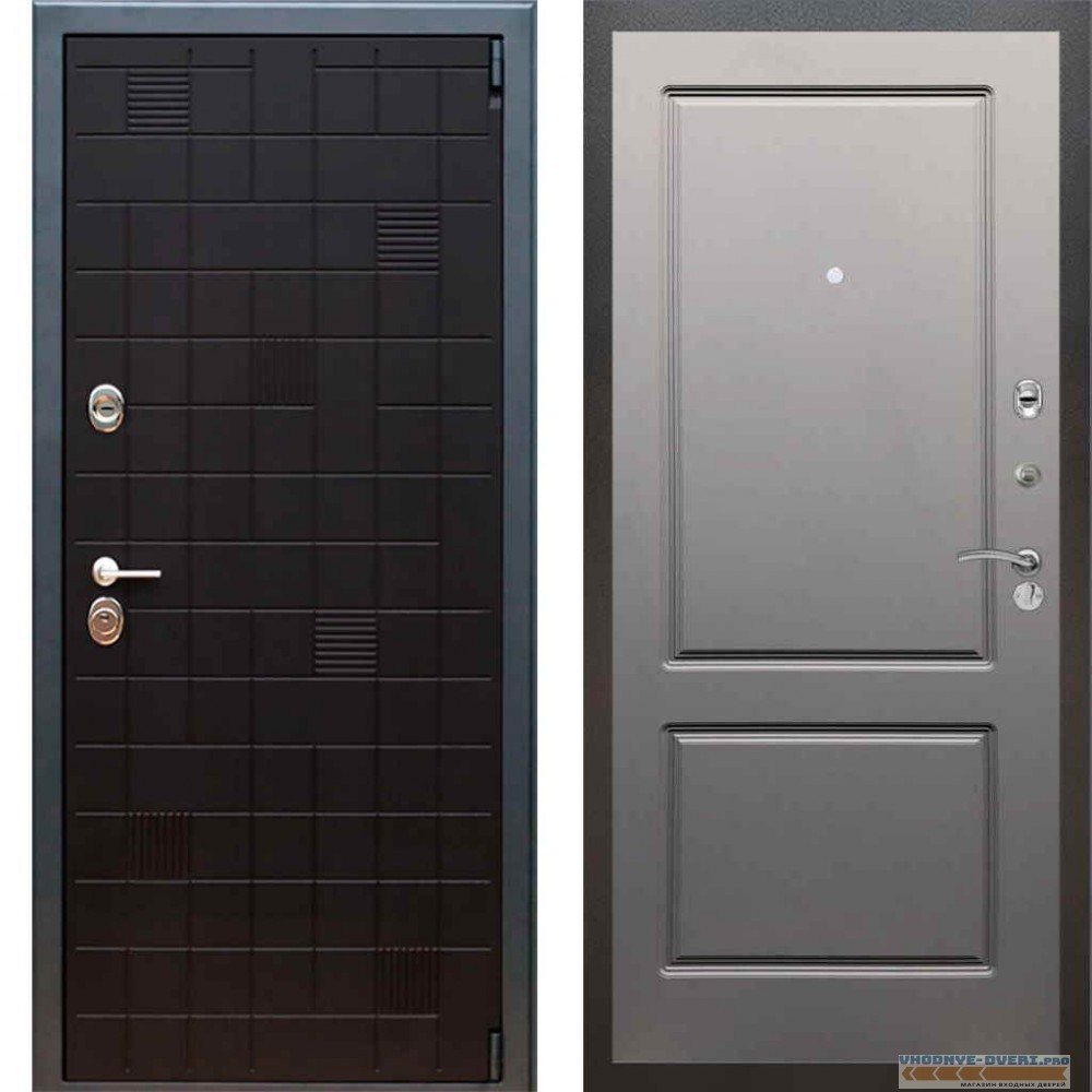 Входная металлическая дверь Рекс 12 Тетрис ФЛ 117 Грей Софт (Серый светлый)