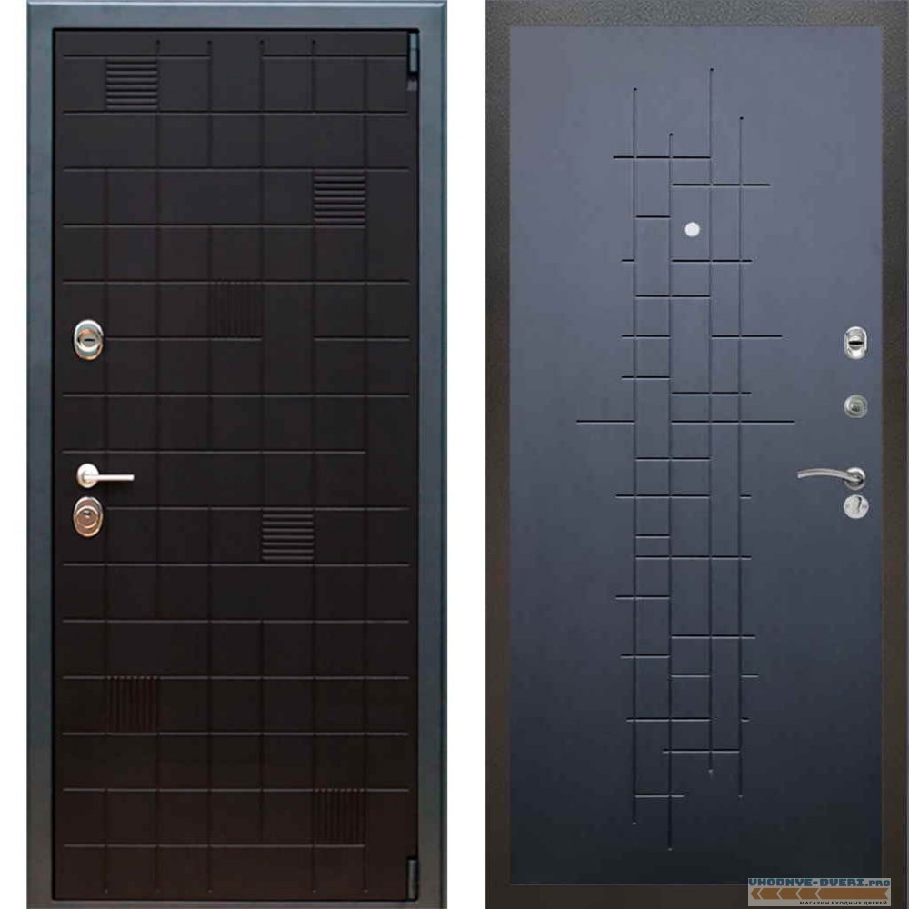 Входная металлическая дверь Рекс 12 Тетрис ФЛ 289 Ясень черный