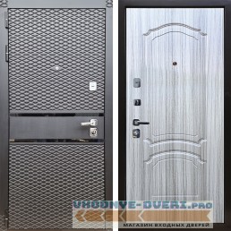 Дверь ReX (Рекс) 15 Черный кварц (чешуя) ФЛ-140 Сандал серый (наружная)