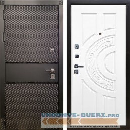 Дверь ReX (Рекс) 15 Черный кварц (чешуя) ФЛ-232 Силк сноу (наружная)