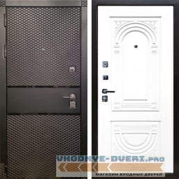 Дверь ReX (Рекс) 15 Черный кварц (чешуя) ФЛ-240 Белый ясень (наружная)