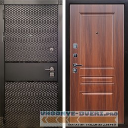 Дверь ReX (Рекс) 15 Черный кварц (чешуя) ФЛ-243 Итальянский орех (наружная)