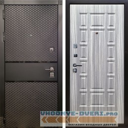 Дверь ReX (Рекс) 15 Черный кварц (чешуя) ФЛ-244 Сандал серый (наружная)
