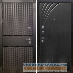 Дверь ReX (Рекс) 15 Черный кварц (чешуя) ФЛ-255 Венге (наружная)