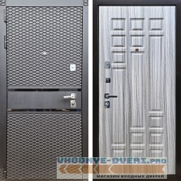 Дверь ReX (Рекс) 15 Черный кварц (чешуя) ФЛ-32 Сандал серый (наружная)