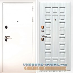 Дверь ReX (Рекс)  5 Белая шагрень ФЛ-183 Сандал серый (наружная)