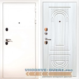 Дверь ReX (Рекс)  5 Белая шагрень ФЛ-240 Сандал светлый (наружная)