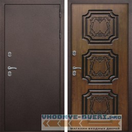Входная дверь ReX (Рекс) с терморазрывом Антик медь/Дуб золотой (в частный дом)