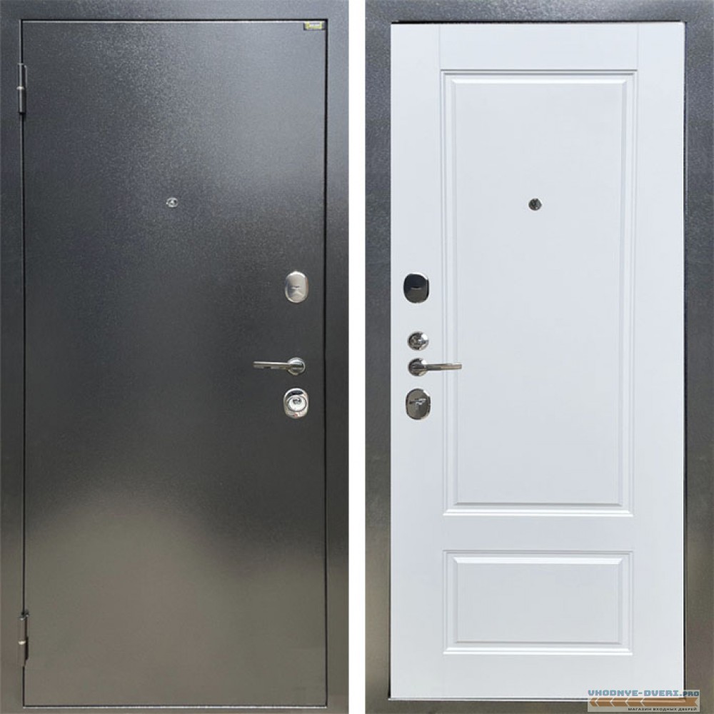 Shelter: Дверь стальная СТАНДАРТ Антик темное серебро/Белый матовый (4)