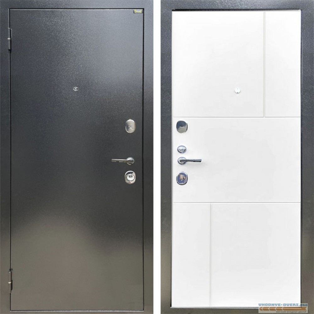 Shelter: Дверь стальная СТАНДАРТ Антик темное серебро/Белый матовый (8)