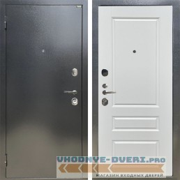 Shelter: Дверь стальная СТАНДАРТ Антик темное серебро/Белый ясень (1)