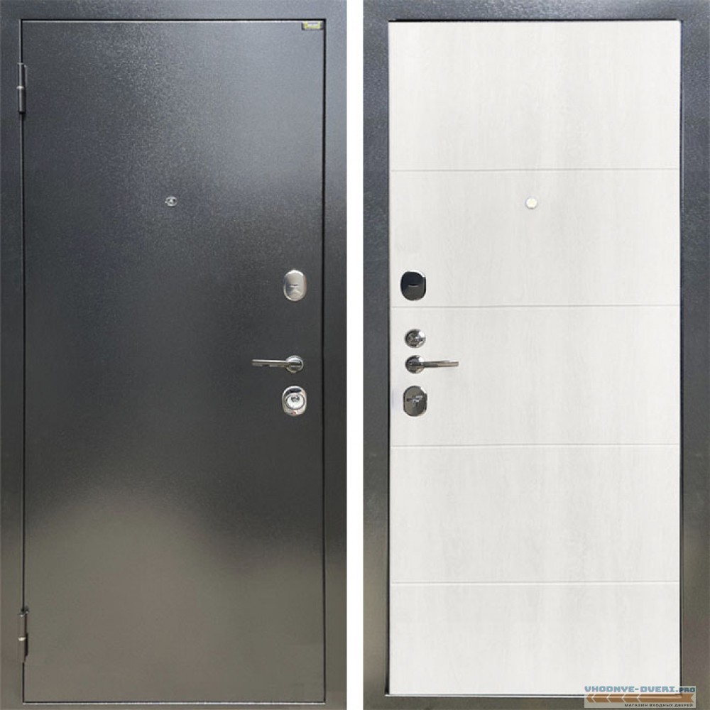 Shelter: Дверь стальная СТАНДАРТ Антик темное серебро/Дуб филадельфия крем (7)