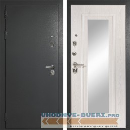Стальная дверь в квартиру Сударь Diva MD 40 Титан Серый - М6 Зеркало Дуб филадельфия крем