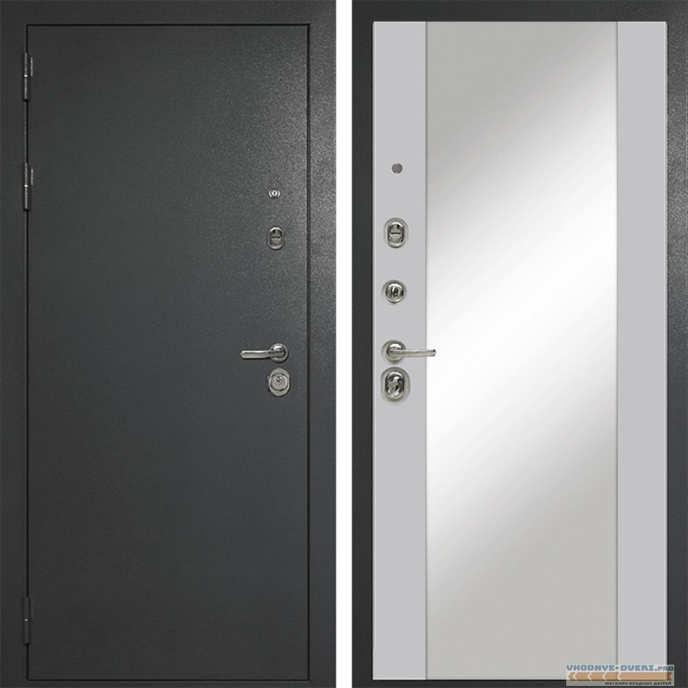 Входная дверь Сударь Diva MD 40 Титан Серый - M15 Силк маус с зеркалом
