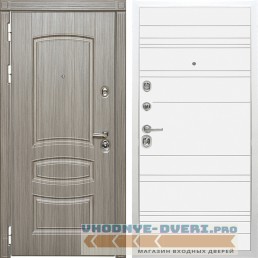 Стальная дверь в квартиру Сударь Diva MD 42 Сандал серый - Д5 Белый софт
