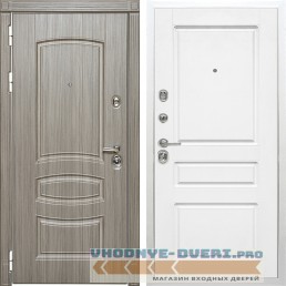 Стальная дверь в квартиру Сударь Diva MD 42 Сандал серый - M13 Белый софт