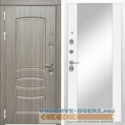Входная дверь Сударь Diva MD 42 Сандал серый - M15 Белый софт с зеркалом