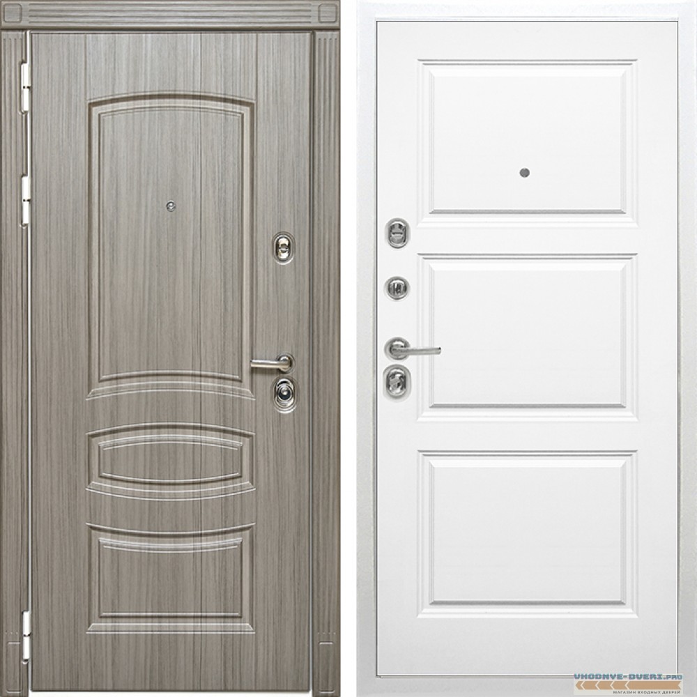 Входная дверь Сударь Diva MD 42 Сандал серый - M9 Белый софт