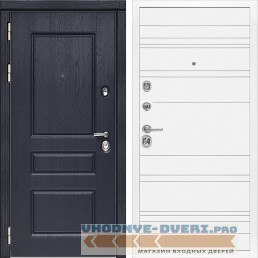 Стальная дверь в квартиру Сударь МД-45 Роял Вуд синий - Д5 Белый софт