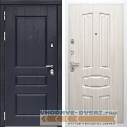 Стальная дверь в квартиру Сударь МД-45 Роял Вуд синий - М3 Сандал белый