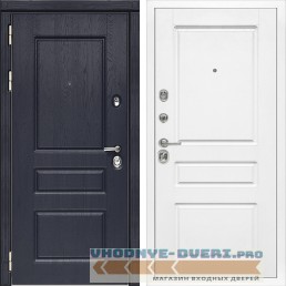 Стальная дверь в квартиру Сударь МД-45 Роял Вуд синий - M13 Белый софт