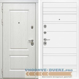 Стальная дверь в квартиру Сударь Diva MD-44 Альберо Браш серебро - Д5 Белый софт