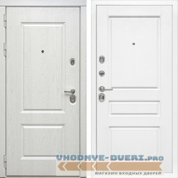 Стальная дверь в квартиру Сударь Diva MD-44 Альберо Браш серебро - M13 Белый софт