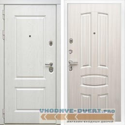 Стальная дверь в квартиру Сударь Diva MD-44 Альберо Браш серебро - М3 Сандал белый