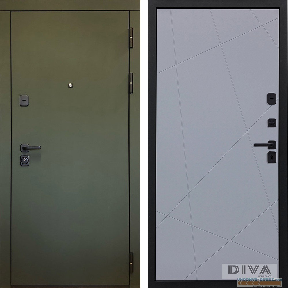 Входная дверь DIVA МД-61 Олива софт Д-11 Силк маус