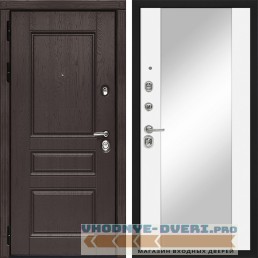 Входная дверь Сударь Diva-90 Крафтовый Дуб - M15 Белый софт с зеркалом