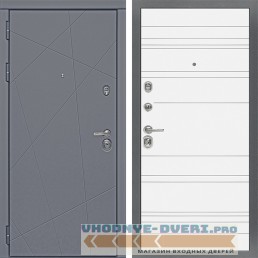 Стальная дверь в квартиру Сударь Diva-91 Серый Софт - Д5 Белый софт