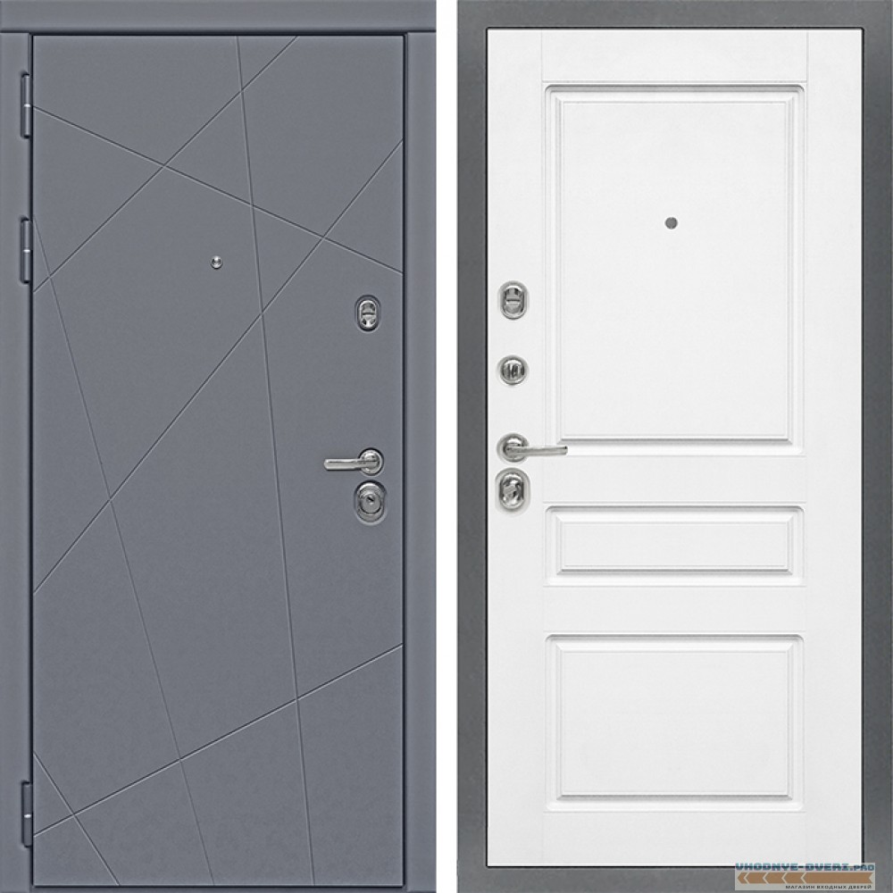 Стальная дверь в квартиру Сударь Diva-91 Серый Софт - M13 Белый софт