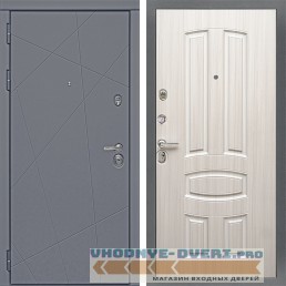 Стальная дверь в квартиру Сударь Diva-91 Серый Софт - М3 Сандал белый