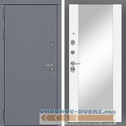 Входная дверь Сударь Diva-91 Серый Софт - M15 Белый софт с зеркалом