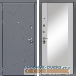 Входная дверь Сударь Diva-91 Серый Софт - M15 Силк маус с зеркалом