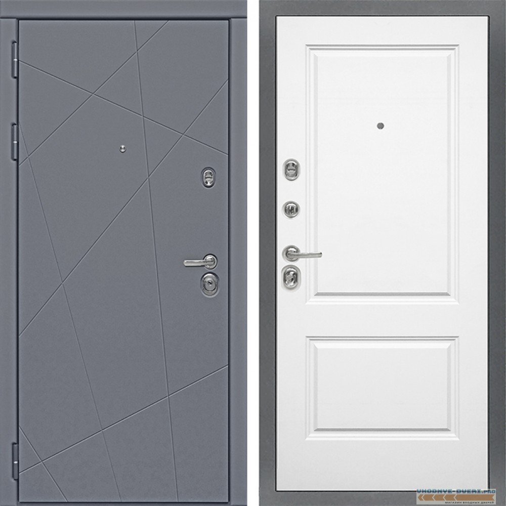 Входная дверь Сударь Diva-91 Серый Софт - M7 Белый софт