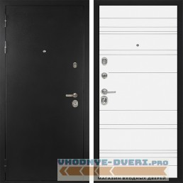 Стальная дверь в квартиру Сударь Diva MD 40 Черный титан - Д5 Белый софт