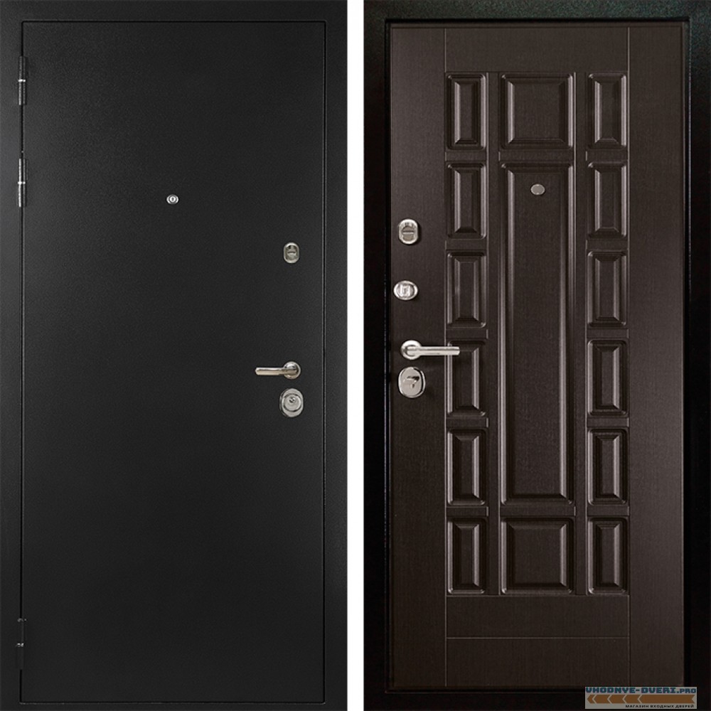 Стальная дверь в квартиру Сударь Diva MD 40 Черный титан - М2 Венге
