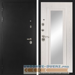 Стальная дверь в квартиру Сударь Diva MD 40 Черный титан - М6 Зеркало Дуб филадельфия крем