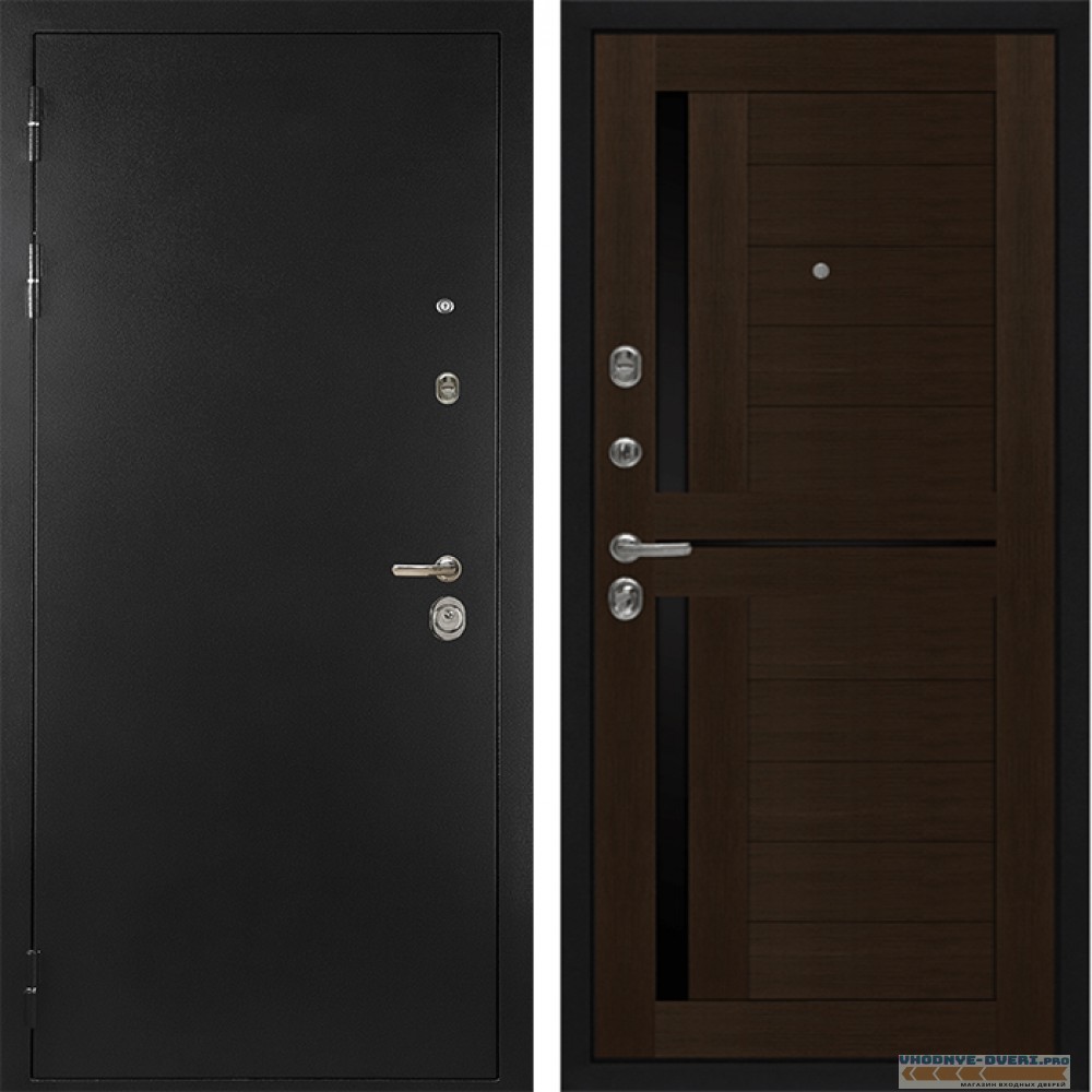 Стальная дверь в квартиру Сударь Diva MD 40 Черный титан - С2 Венге