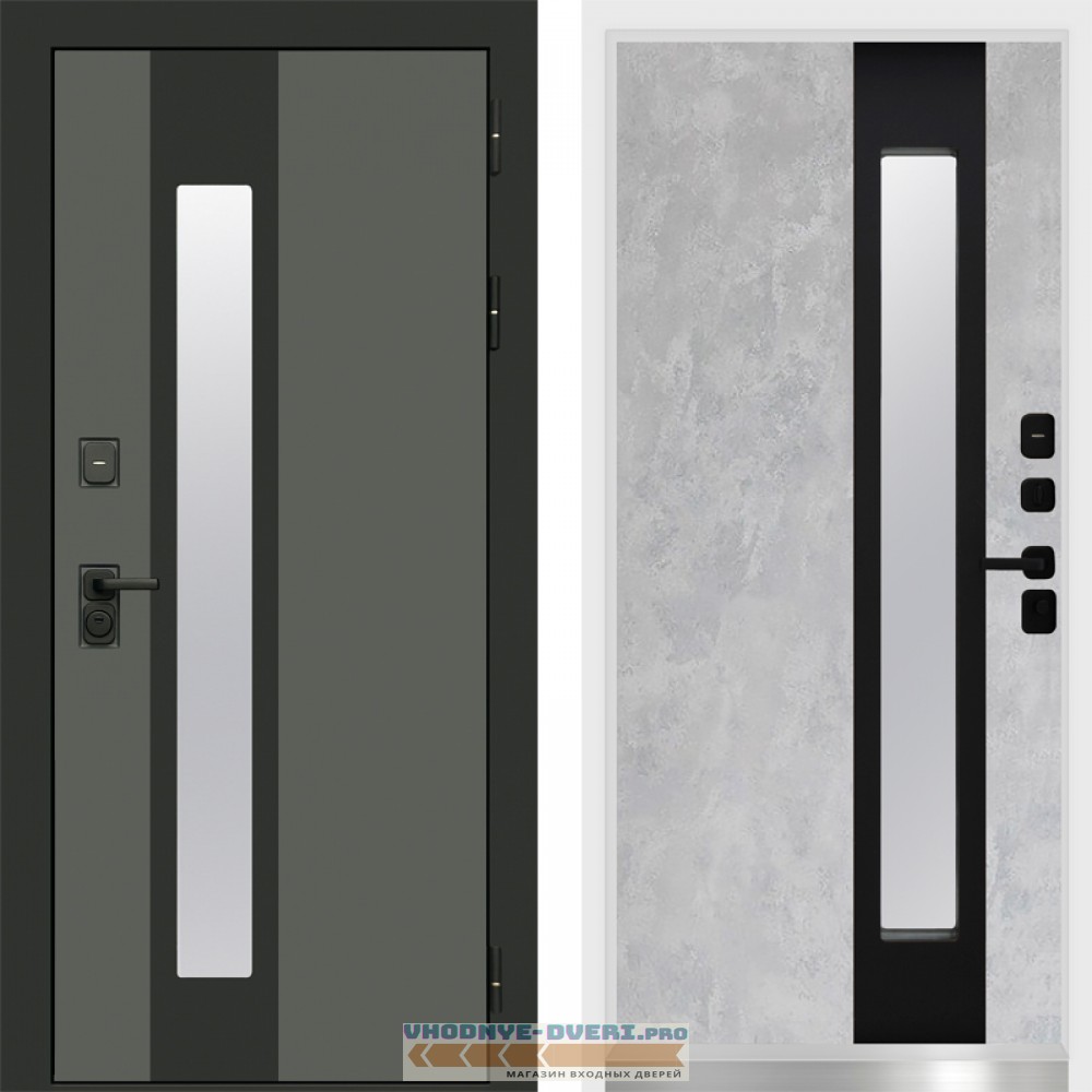 Дверь Арктика White Графит Termo Door Бетон светлый