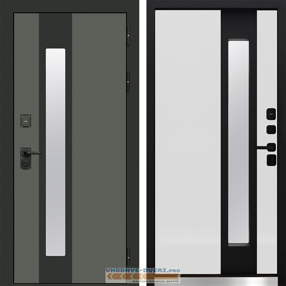 Входная дверь Termo-Door Арктика Грин - Белый софт