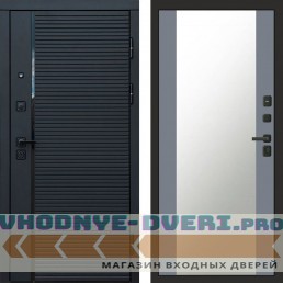 Входная дверь Black Line Зеркало grey софт