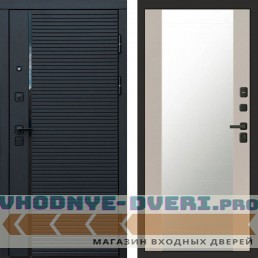 Входная дверь Black Line Зеркало слоновая кость