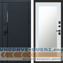 Входная дверь Black Line Зеркало триумф белый софт