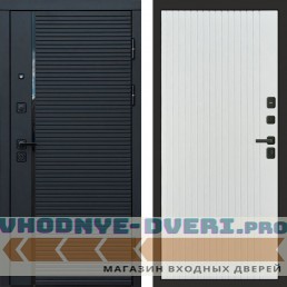 Входная дверь Black Line Flat белый софт