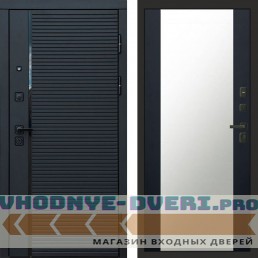 Входная дверь Black Line Зеркало черный кварц+тонировка