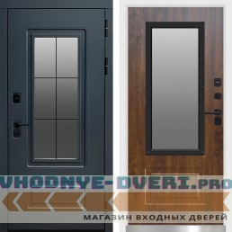 Дверь ТЕРМО ЭВЕРЕСТ ГРАФИТ с белой коробкой  - Дуб