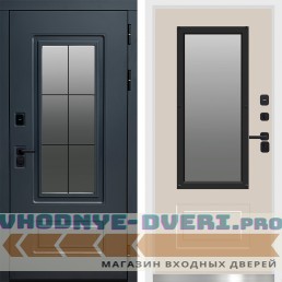 Дверь ТЕРМО ЭВЕРЕСТ ГРАФИТ с белой коробкой - Слоновая кость