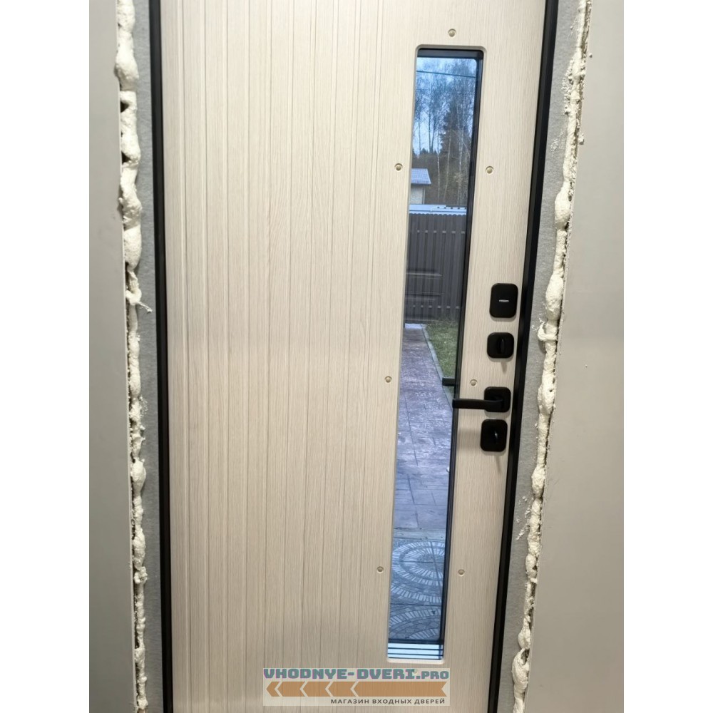 Дверь Флагман Черный кварц Termo Door Слоновая кость